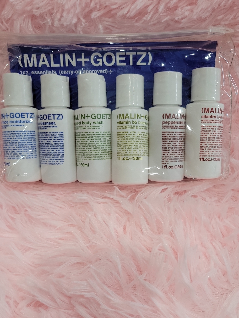 MALIN+GOETZ Travel Essentials Kit - White Bottles with Blue Pouch